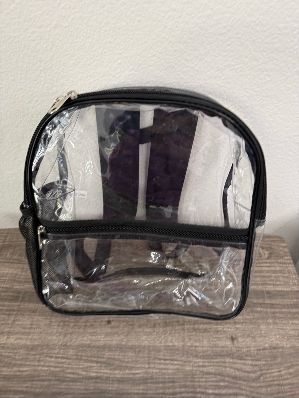 Clear Backpack with Black Trim